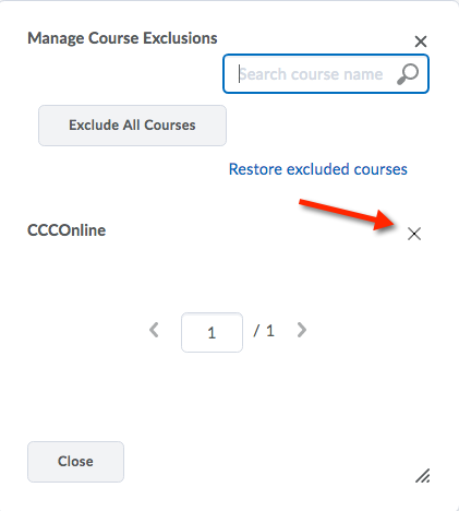 Manage Course Exclusions