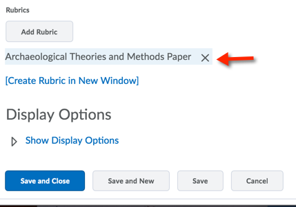 Remove Rubric example