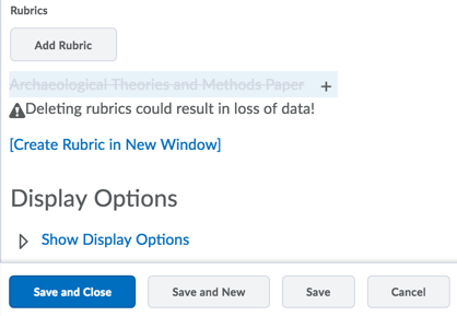 Rubric Warning