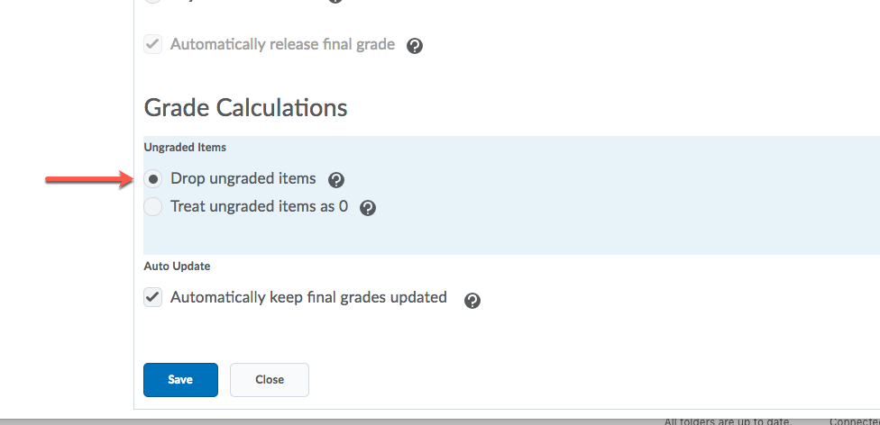 D2L Drop Ungraded Items