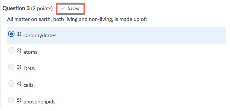D2L Saved Quiz Answer