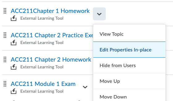 D2L Edit properties in place