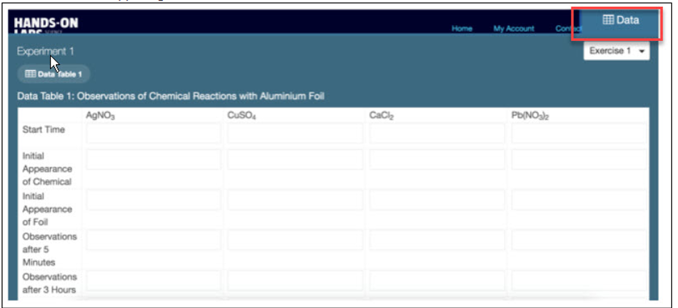 HOL non report lesson Data tab