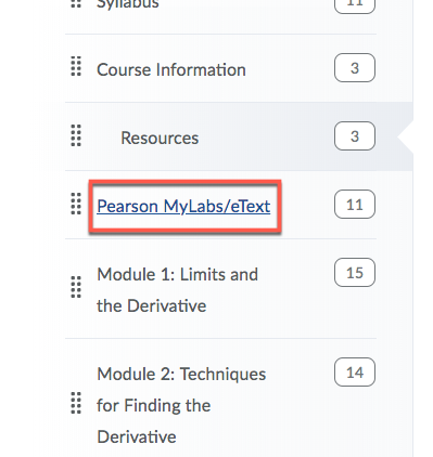 Pearson MyLabs Dashboard Links