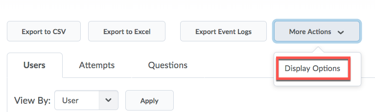 D2L Quizzes Display Options