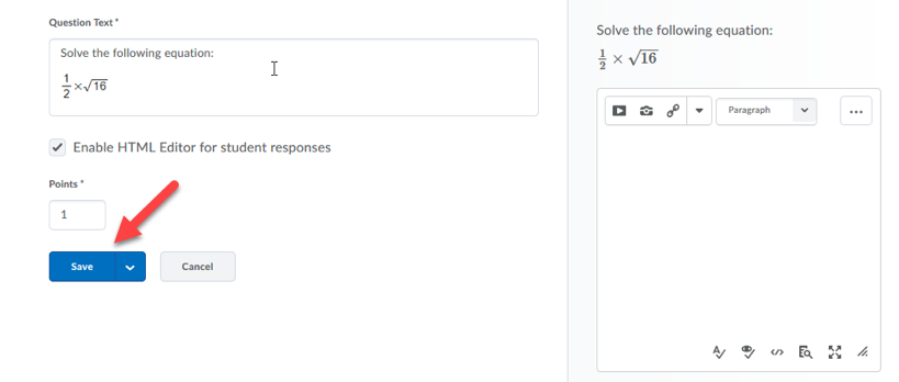 D2L Quiz-Save Changes