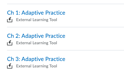 Wiley Adaptive Practice D2L Links