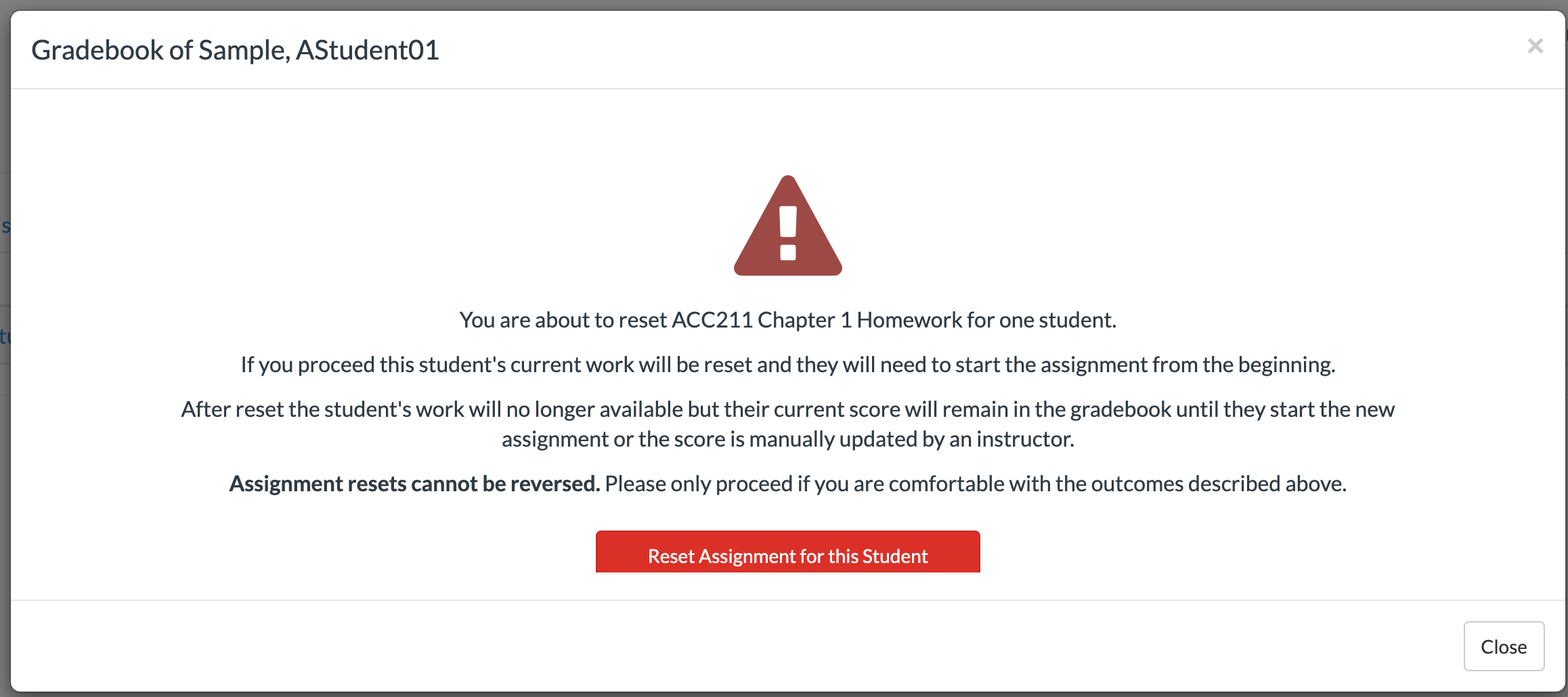 Wiley reset assignment window