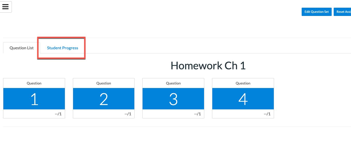 Wiley Student Progress tab