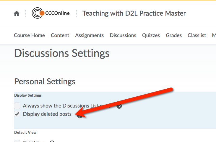 Discussion Settings 