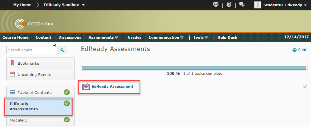 EdReady Assessment Content Module