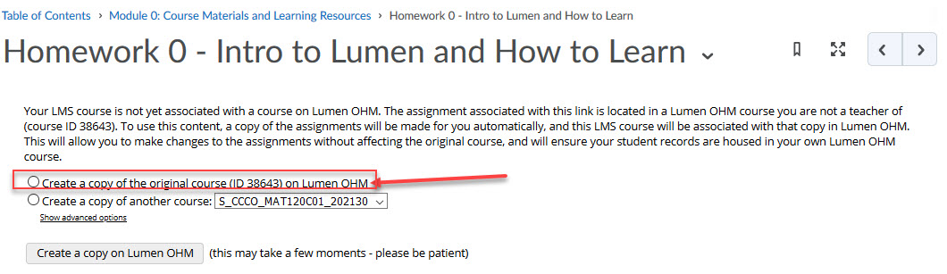 lumen ohm no solution function