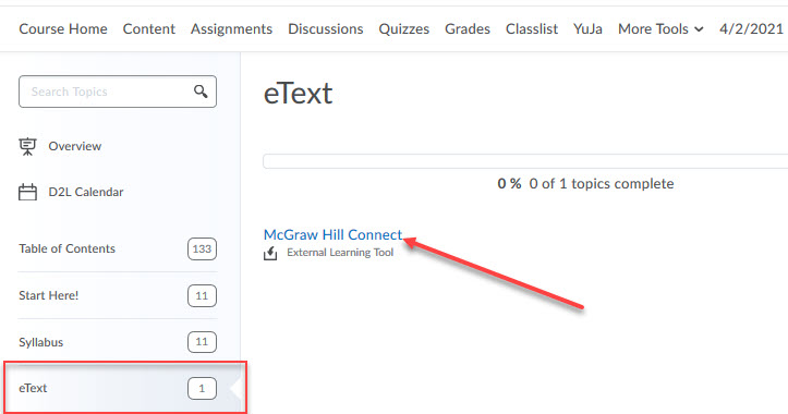 mcgraw hill connect student registration information