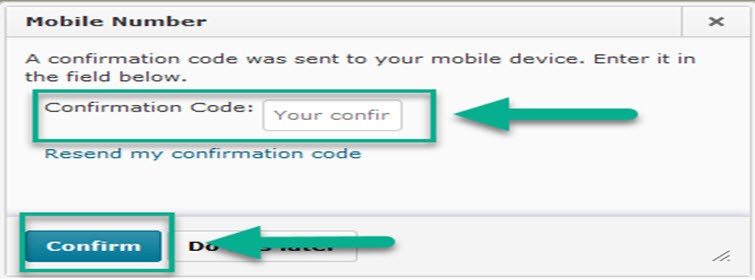 Mobile Number Confirmation